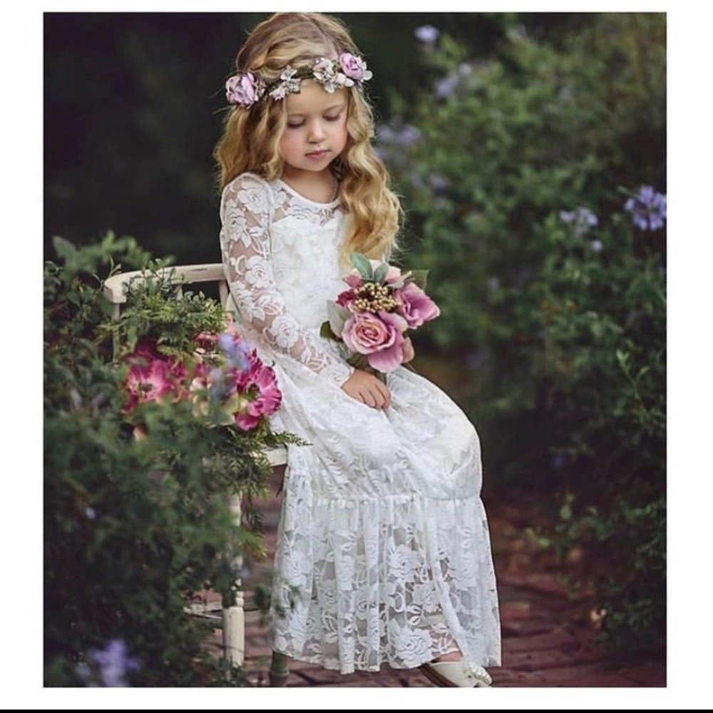 Toddler White Lace Boho Dress NWT